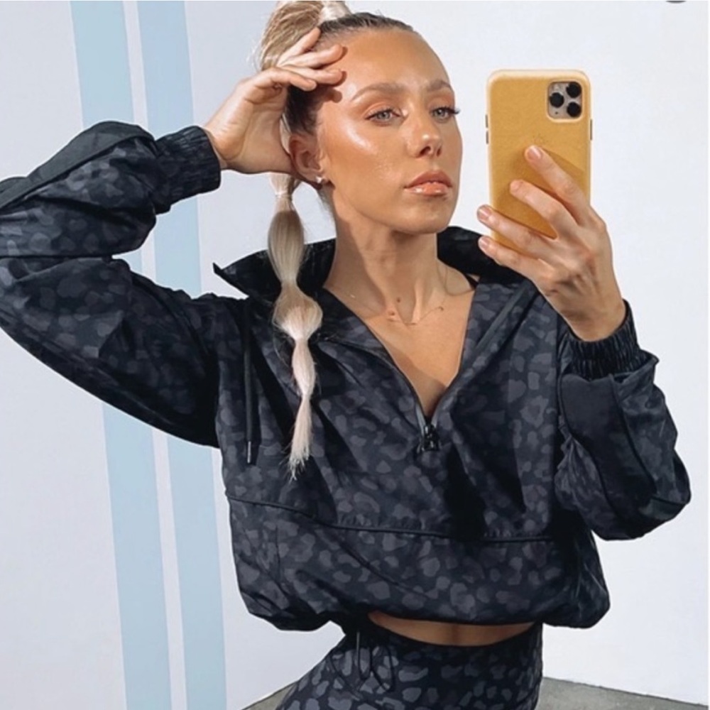 Sarah’s Day White Fox Boutique Leopard Windbreaker